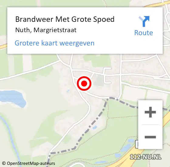 Locatie op kaart van de 112 melding: Brandweer Met Grote Spoed Naar Nuth, Margrietstraat op 24 mei 2016 16:58