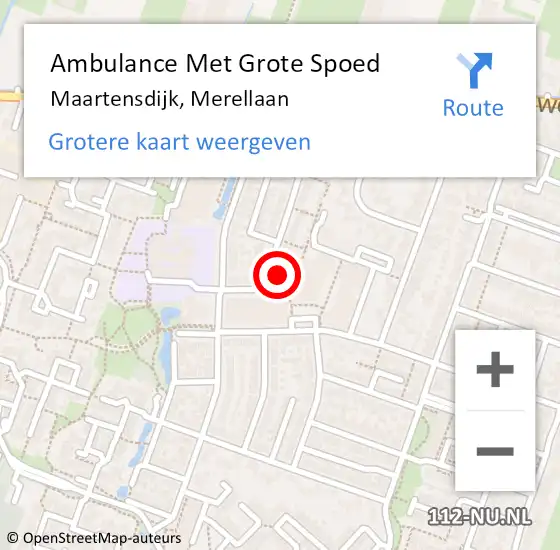 Locatie op kaart van de 112 melding: Ambulance Met Grote Spoed Naar Maartensdijk, Merellaan op 24 mei 2016 17:16