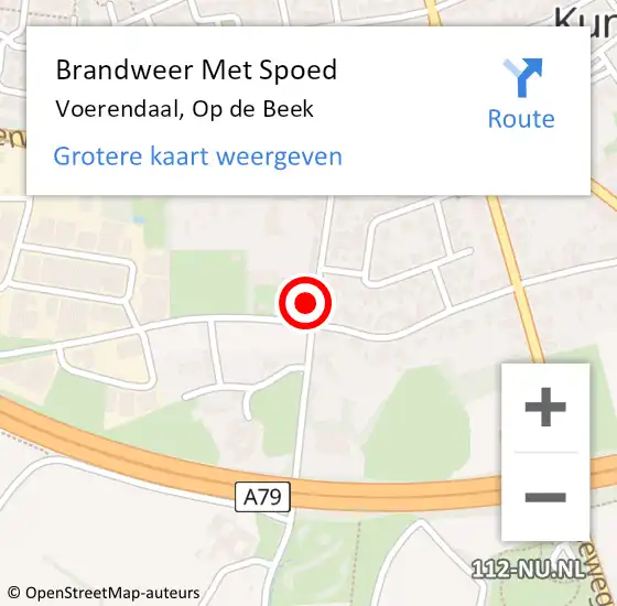 Locatie op kaart van de 112 melding: Brandweer Met Spoed Naar Voerendaal, Op de Beek op 24 mei 2016 17:42