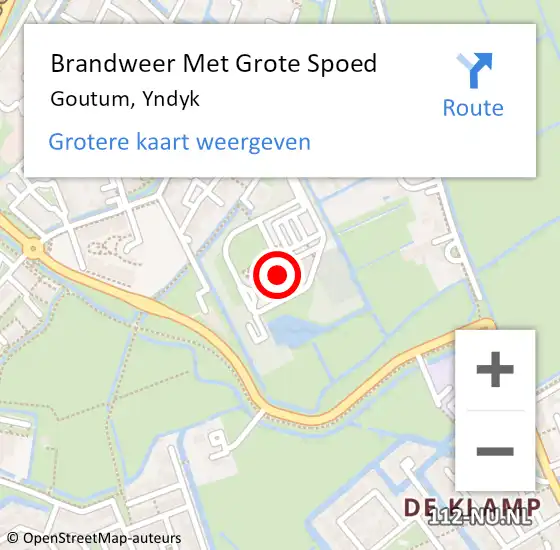 Locatie op kaart van de 112 melding: Brandweer Met Grote Spoed Naar Goutum, Yndyk op 24 mei 2016 17:53