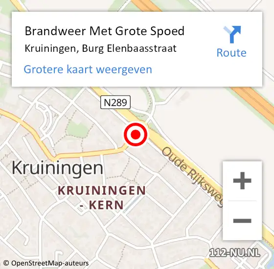 Locatie op kaart van de 112 melding: Brandweer Met Grote Spoed Naar Kruiningen, Burg Elenbaasstraat op 24 mei 2016 18:29