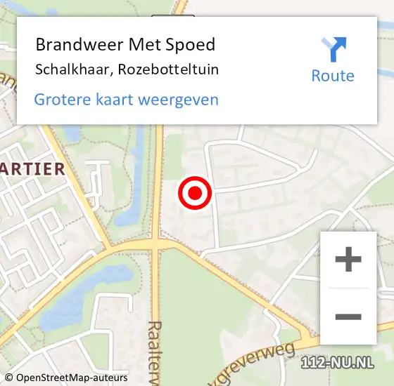 Locatie op kaart van de 112 melding: Brandweer Met Spoed Naar Schalkhaar, Rozebotteltuin op 24 mei 2016 18:31