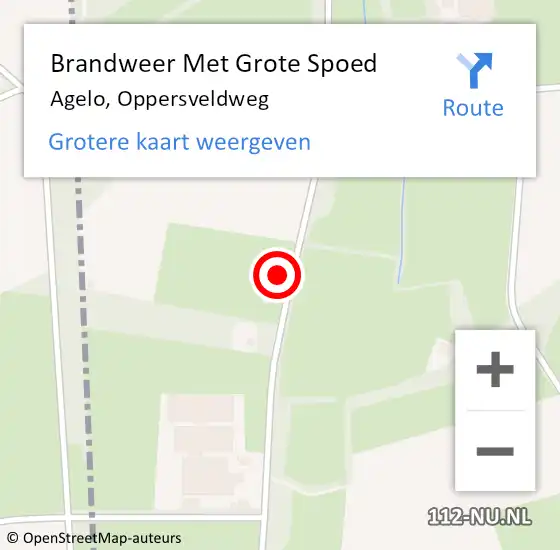 Locatie op kaart van de 112 melding: Brandweer Met Grote Spoed Naar Agelo, Oppersveldweg op 24 mei 2016 20:54