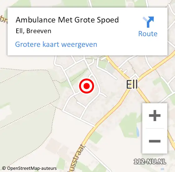 Locatie op kaart van de 112 melding: Ambulance Met Grote Spoed Naar Ell, Breeven op 24 mei 2016 20:57