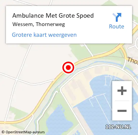 Locatie op kaart van de 112 melding: Ambulance Met Grote Spoed Naar Wessem, Thornerweg op 24 mei 2016 21:37