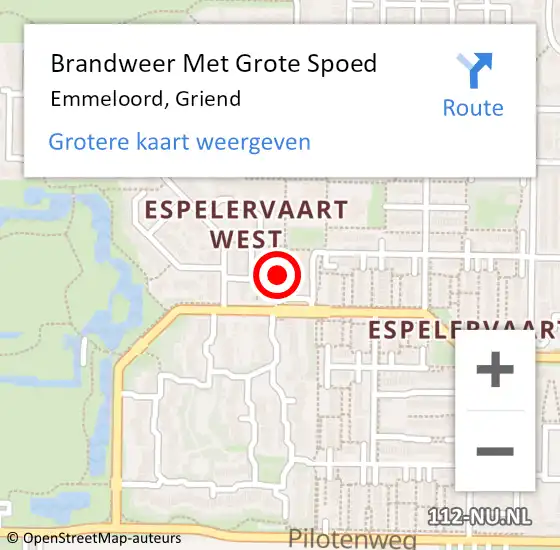 Locatie op kaart van de 112 melding: Brandweer Met Grote Spoed Naar Emmeloord, Griend op 24 mei 2016 23:25