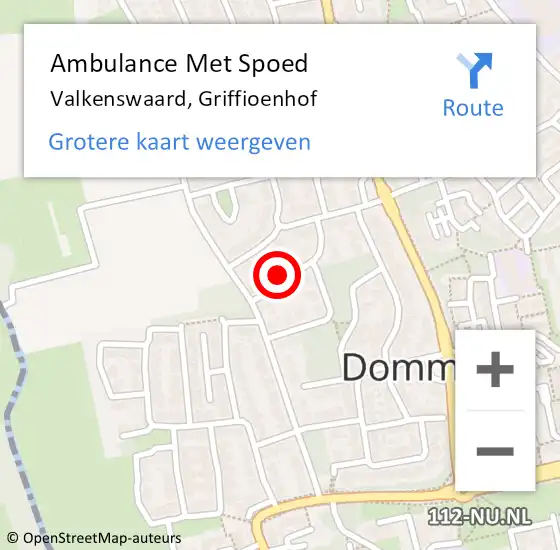 Locatie op kaart van de 112 melding: Ambulance Met Spoed Naar Valkenswaard, Griffioenhof op 25 mei 2016 01:30