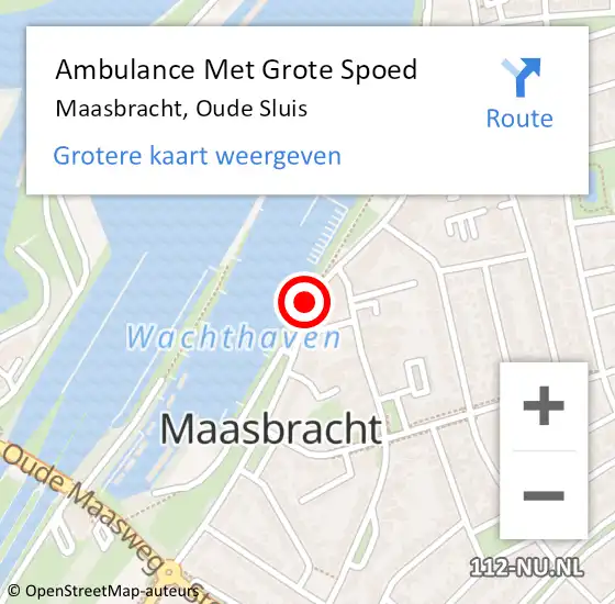 Locatie op kaart van de 112 melding: Ambulance Met Grote Spoed Naar Maasbracht, Oude Sluis op 25 mei 2016 02:35