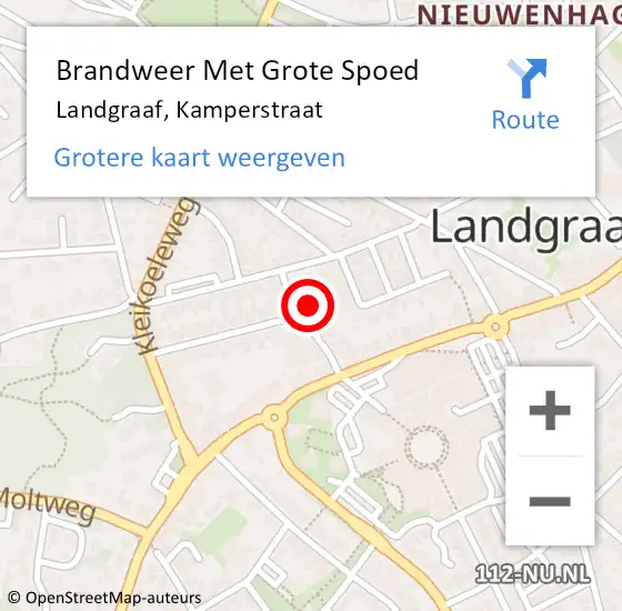 Locatie op kaart van de 112 melding: Brandweer Met Grote Spoed Naar Landgraaf, Kamperstraat op 25 mei 2016 04:10