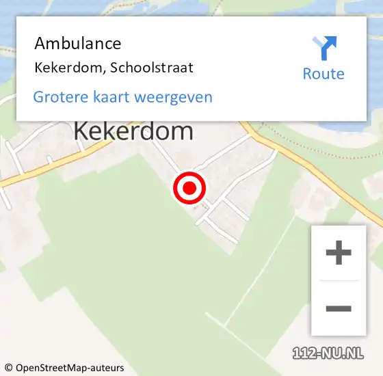 Locatie op kaart van de 112 melding: Ambulance Kekerdom, Schoolstraat op 25 mei 2016 09:50