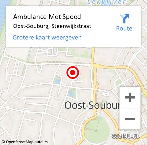 Locatie op kaart van de 112 melding: Ambulance Met Spoed Naar Oost-Souburg, Steenwijkstraat op 16 december 2013 09:30