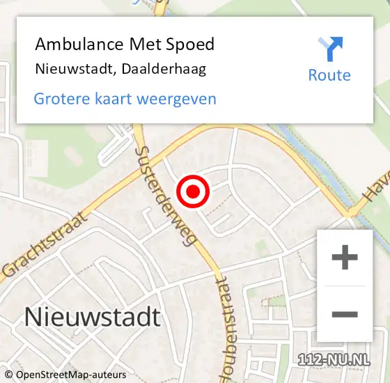 Locatie op kaart van de 112 melding: Ambulance Met Spoed Naar Nieuwstadt, Daalderhaag op 25 mei 2016 13:41