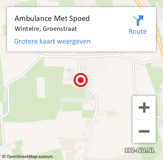 Locatie op kaart van de 112 melding: Ambulance Met Spoed Naar Wintelre, Groenstraat op 25 mei 2016 14:46