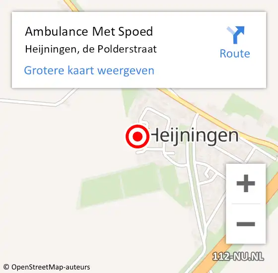 Locatie op kaart van de 112 melding: Ambulance Met Spoed Naar Heijningen, de Polderstraat op 25 mei 2016 15:03