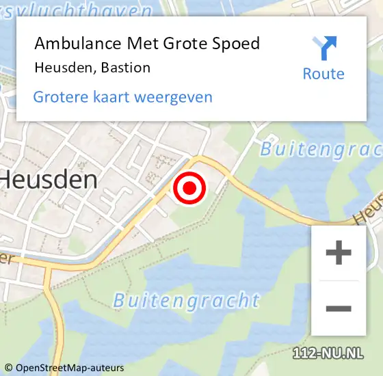 Locatie op kaart van de 112 melding: Ambulance Met Grote Spoed Naar Heusden, Bastion op 25 mei 2016 15:37