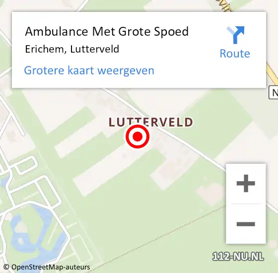 Locatie op kaart van de 112 melding: Ambulance Met Grote Spoed Naar Erichem, Lutterveld op 25 mei 2016 17:22