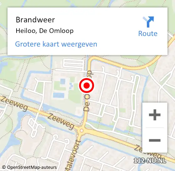 Locatie op kaart van de 112 melding: Brandweer Heiloo, De Omloop op 25 mei 2016 17:24