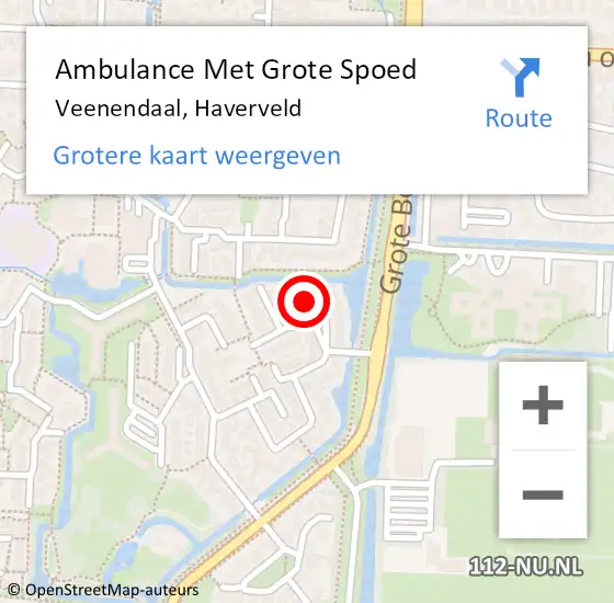 Locatie op kaart van de 112 melding: Ambulance Met Grote Spoed Naar Veenendaal, Haverveld op 25 mei 2016 18:31