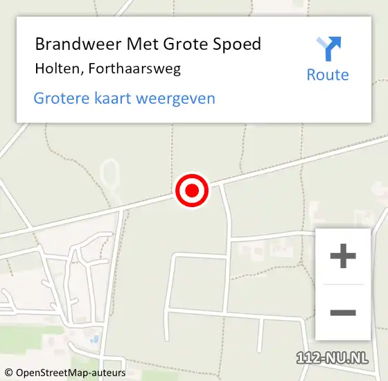 Locatie op kaart van de 112 melding: Brandweer Met Grote Spoed Naar Holten, Forthaarsweg op 25 mei 2016 20:04