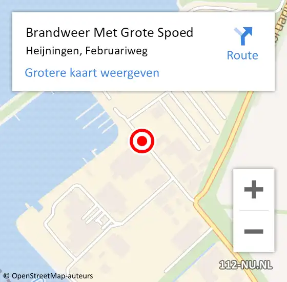 Locatie op kaart van de 112 melding: Brandweer Met Grote Spoed Naar Heijningen, Februariweg op 26 mei 2016 04:48