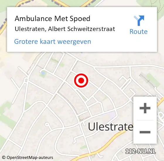 Locatie op kaart van de 112 melding: Ambulance Met Spoed Naar Ulestraten, Albert Schweitzerstraat op 16 december 2013 10:31