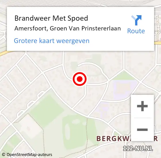 Locatie op kaart van de 112 melding: Brandweer Met Spoed Naar Amersfoort, Groen Van Prinstererlaan op 26 mei 2016 05:08