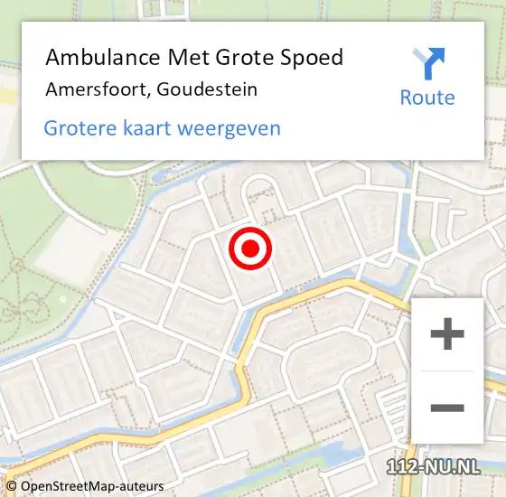 Locatie op kaart van de 112 melding: Ambulance Met Grote Spoed Naar Amersfoort, Goudestein op 26 mei 2016 05:39