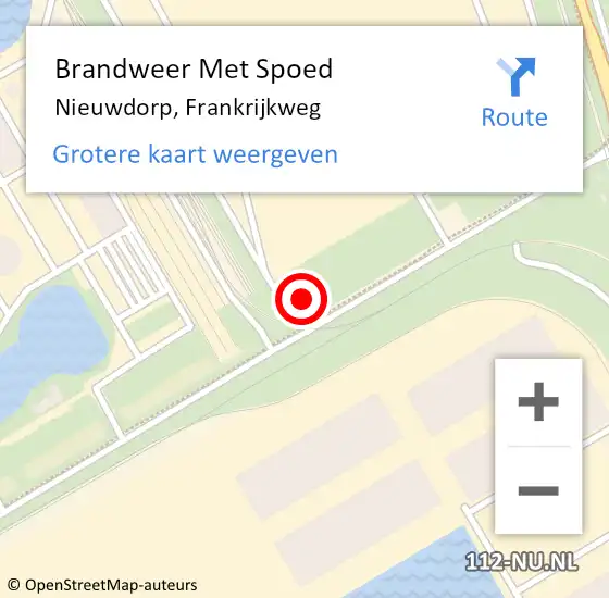 Locatie op kaart van de 112 melding: Brandweer Met Spoed Naar Nieuwdorp, Frankrijkweg op 26 mei 2016 05:57