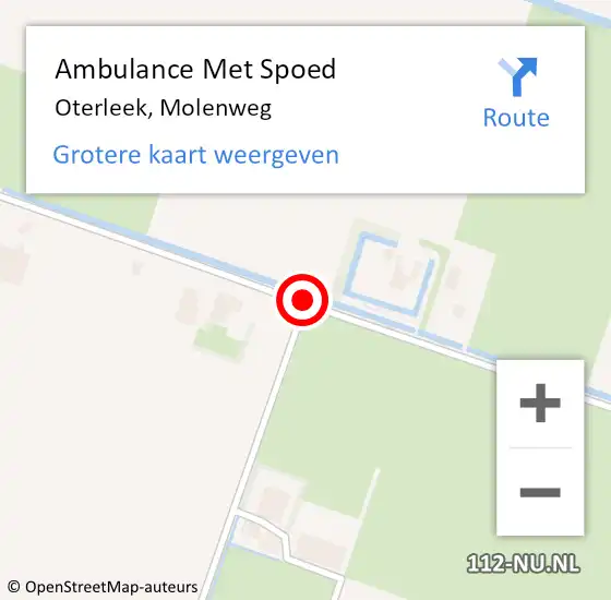 Locatie op kaart van de 112 melding: Ambulance Met Spoed Naar Oterleek, Molenweg op 26 mei 2016 07:44