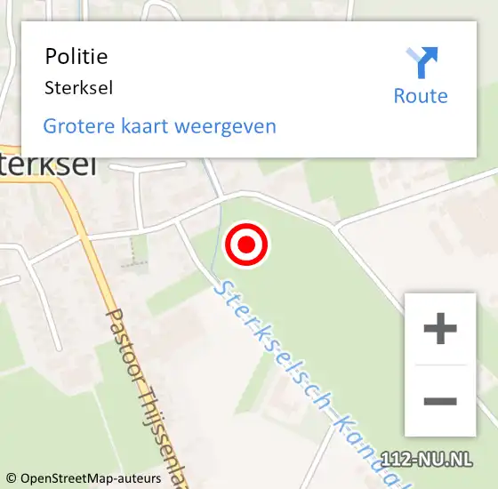 Locatie op kaart van de 112 melding: Politie Sterksel op 26 mei 2016 10:26