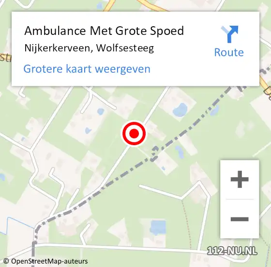 Locatie op kaart van de 112 melding: Ambulance Met Grote Spoed Naar Nijkerkerveen, Wolfsesteeg op 26 mei 2016 10:30