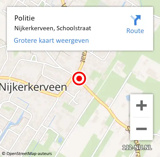 Locatie op kaart van de 112 melding: Politie Nijkerkerveen, Schoolstraat op 26 mei 2016 10:32