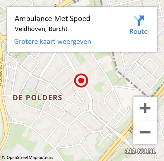 Locatie op kaart van de 112 melding: Ambulance Met Spoed Naar Veldhoven, Burcht op 26 mei 2016 11:51