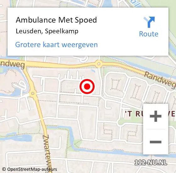 Locatie op kaart van de 112 melding: Ambulance Met Spoed Naar Leusden, Speelkamp op 26 mei 2016 14:13