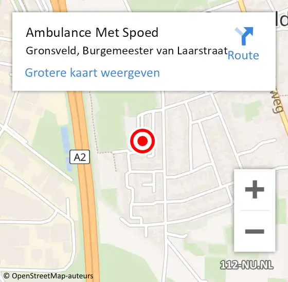 Locatie op kaart van de 112 melding: Ambulance Met Spoed Naar Gronsveld, Burgemeester van Laarstraat op 26 mei 2016 14:19