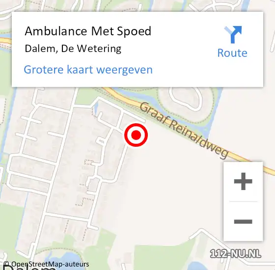 Locatie op kaart van de 112 melding: Ambulance Met Spoed Naar Dalem, De Wetering op 26 mei 2016 16:34