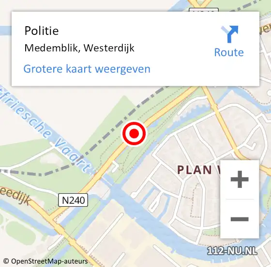 Locatie op kaart van de 112 melding: Politie Medemblik, Westerdijk op 26 mei 2016 17:17