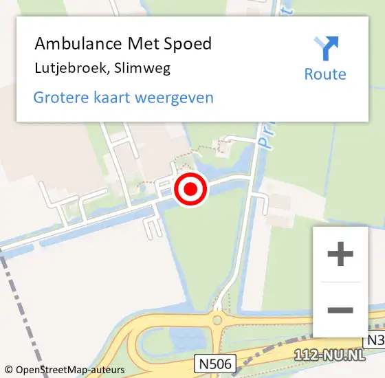 Locatie op kaart van de 112 melding: Ambulance Met Spoed Naar Lutjebroek, Slimweg op 16 december 2013 11:36