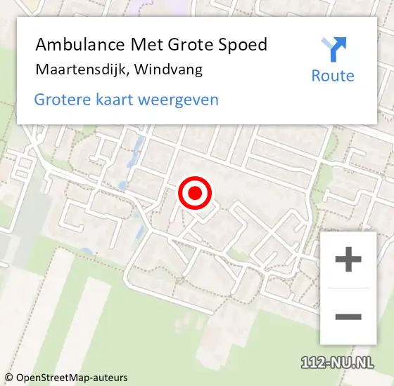 Locatie op kaart van de 112 melding: Ambulance Met Grote Spoed Naar Maartensdijk, Windvang op 26 mei 2016 19:22