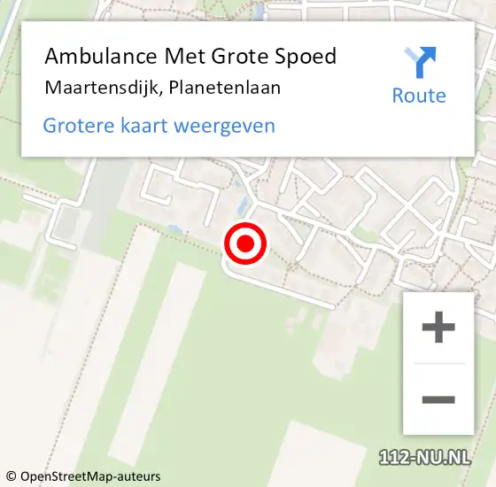 Locatie op kaart van de 112 melding: Ambulance Met Grote Spoed Naar Maartensdijk, Planetenlaan op 26 mei 2016 19:55