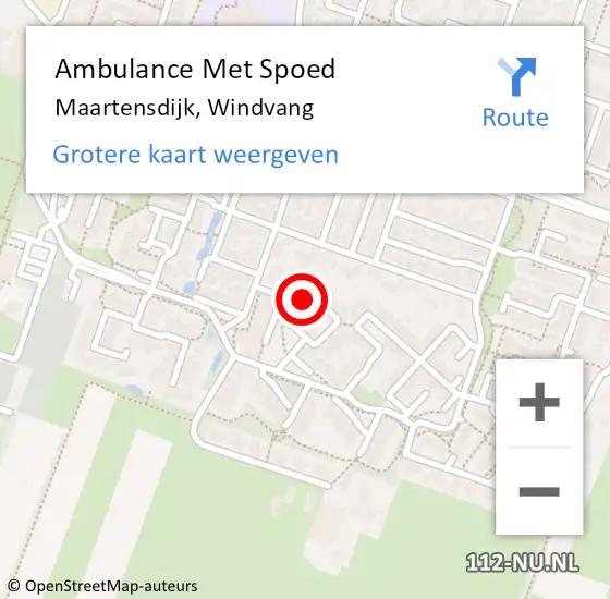 Locatie op kaart van de 112 melding: Ambulance Met Spoed Naar Maartensdijk, Windvang op 26 mei 2016 20:04