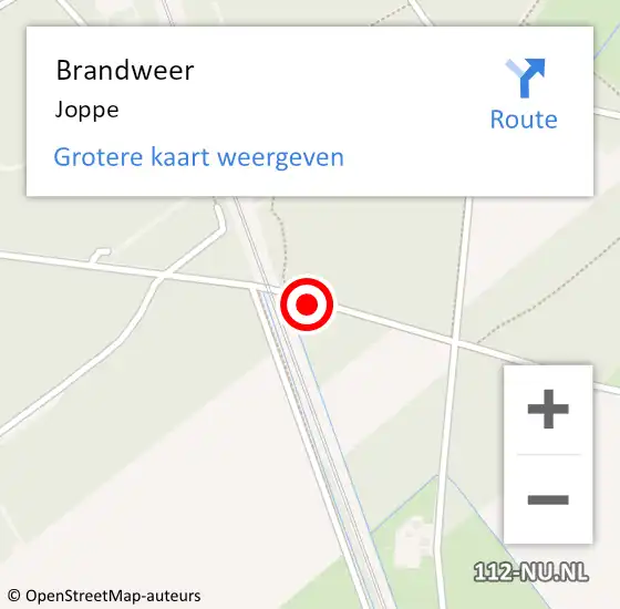 Locatie op kaart van de 112 melding: Brandweer Joppe op 16 december 2013 11:51