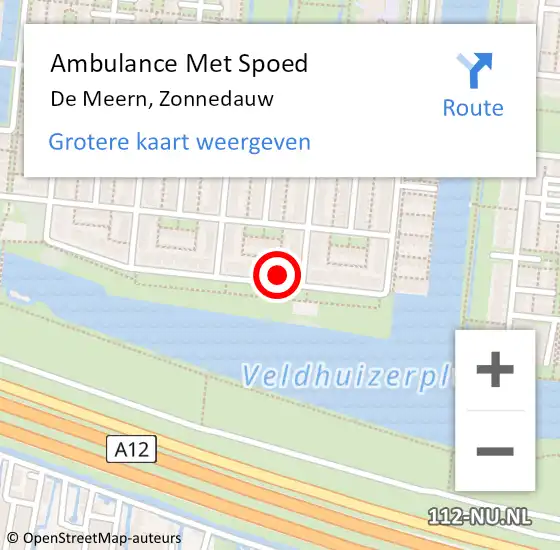 Locatie op kaart van de 112 melding: Ambulance Met Spoed Naar De Meern, Zonnedauw op 26 mei 2016 23:29