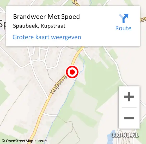Locatie op kaart van de 112 melding: Brandweer Met Spoed Naar Spaubeek, Kupstraat op 27 mei 2016 01:33