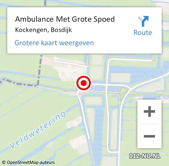 Locatie op kaart van de 112 melding: Ambulance Met Grote Spoed Naar Kockengen, Bosdijk op 27 mei 2016 02:10