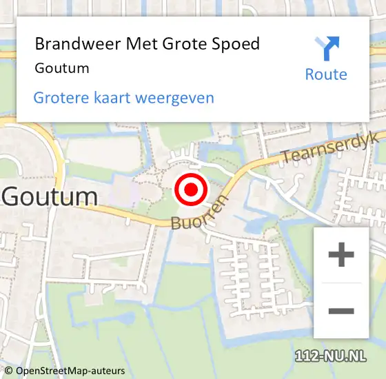 Locatie op kaart van de 112 melding: Brandweer Met Grote Spoed Naar Goutum op 27 mei 2016 02:33