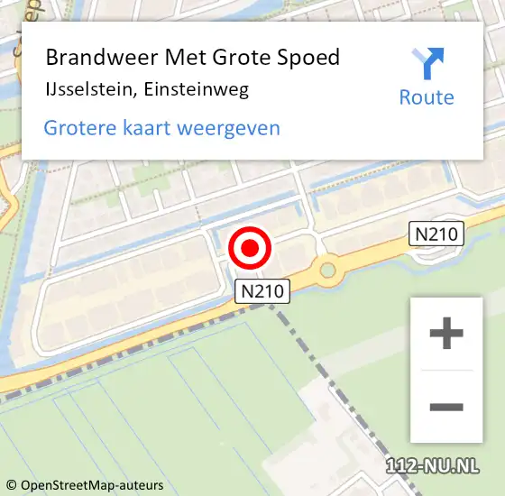 Locatie op kaart van de 112 melding: Brandweer Met Grote Spoed Naar IJsselstein, Einsteinweg op 27 mei 2016 02:44