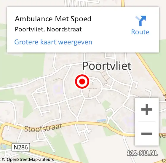 Locatie op kaart van de 112 melding: Ambulance Met Spoed Naar Poortvliet, Noordstraat op 27 mei 2016 04:54