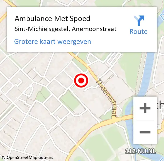 Locatie op kaart van de 112 melding: Ambulance Met Spoed Naar Sint-Michielsgestel, Anemoonstraat op 27 mei 2016 07:02