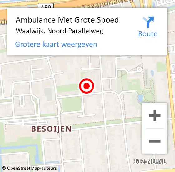 Locatie op kaart van de 112 melding: Ambulance Met Grote Spoed Naar Waalwijk, Cornelis d. Vriendtstraat op 27 mei 2016 11:02